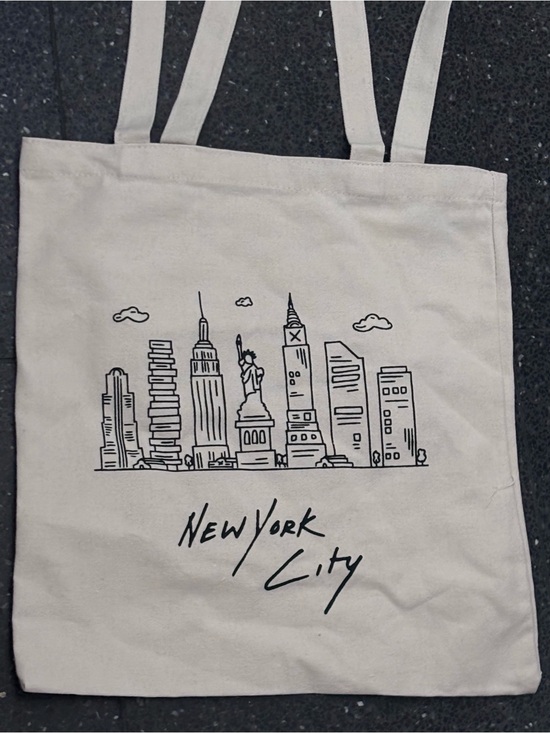 Handbags - New York City Skyline Canvas Shoulder Tote Bag Black White - Brand New